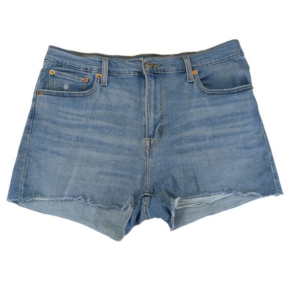 Levi's High-rise Shorts Denim Jean‎ Cutoffs Women's Size 32 Stretch - Picture 1 of 5